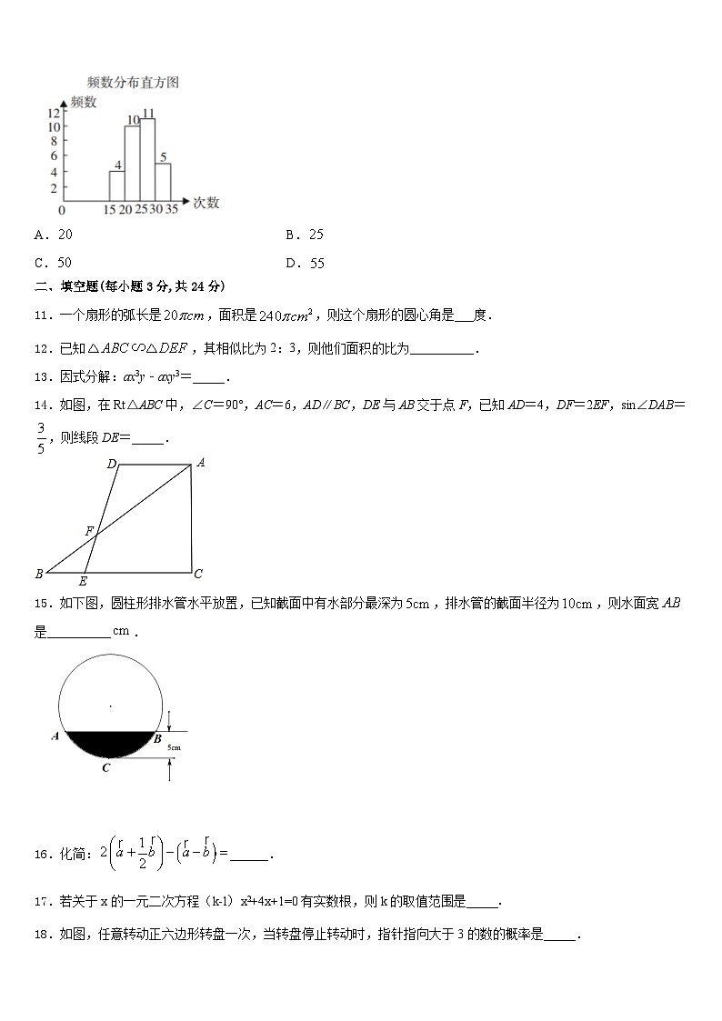 青海省西宁市名校2023-2024学年九年级数学第一学期期末复习检测模拟试题含答案第3页