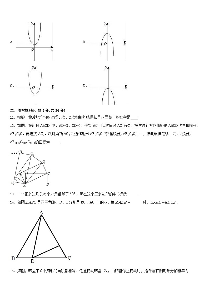 陕西省西安市工大附中2023-2024学年数学九年级第一学期期末教学质量检测模拟试题含答案03