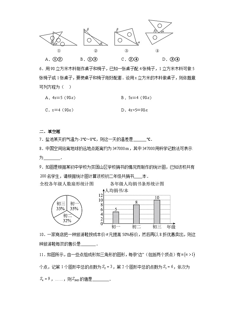 江西省鹰潭市余江区2023-2024学年七年级上学期期末数学试题(含答案)第2页