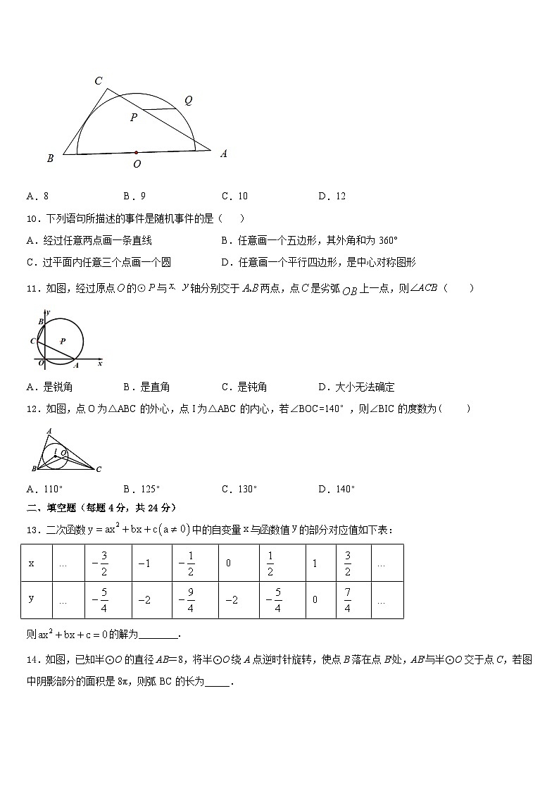 2023-2024学年—度第一期海南省灵山中学数学九上期末复习检测试题含答案03