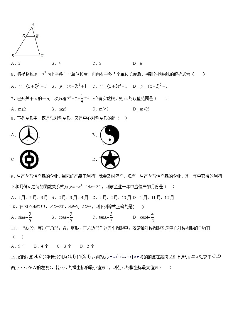 2023-2024学年上海市文达学校数学九上期末检测试题含答案第2页