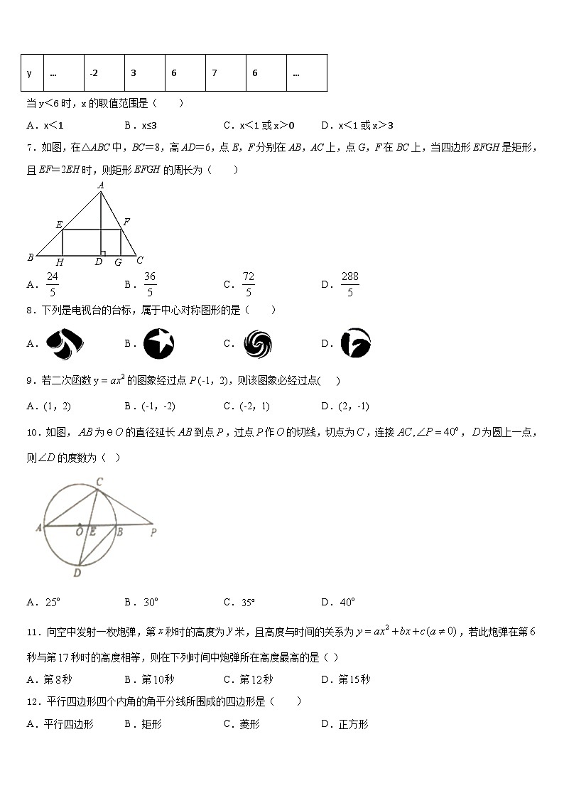 2023-2024学年安徽庐江县数学九年级第一学期期末复习检测试题含答案02