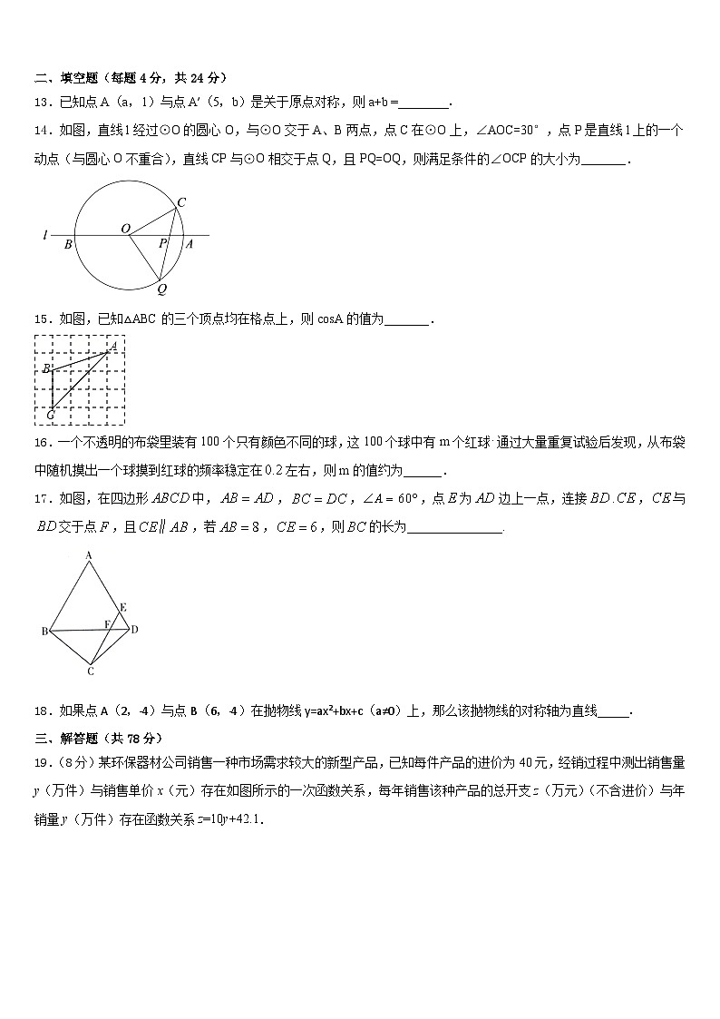 2023-2024学年安徽庐江县数学九年级第一学期期末复习检测试题含答案03