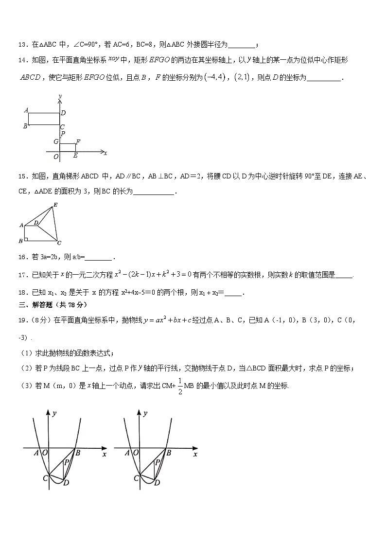 2023-2024学年安徽省安庆市区二十三校数学九上期末学业质量监测试题含答案第3页