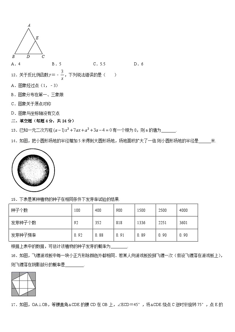 2023-2024学年山东省菏泽市名校数学九上期末经典试题含答案03