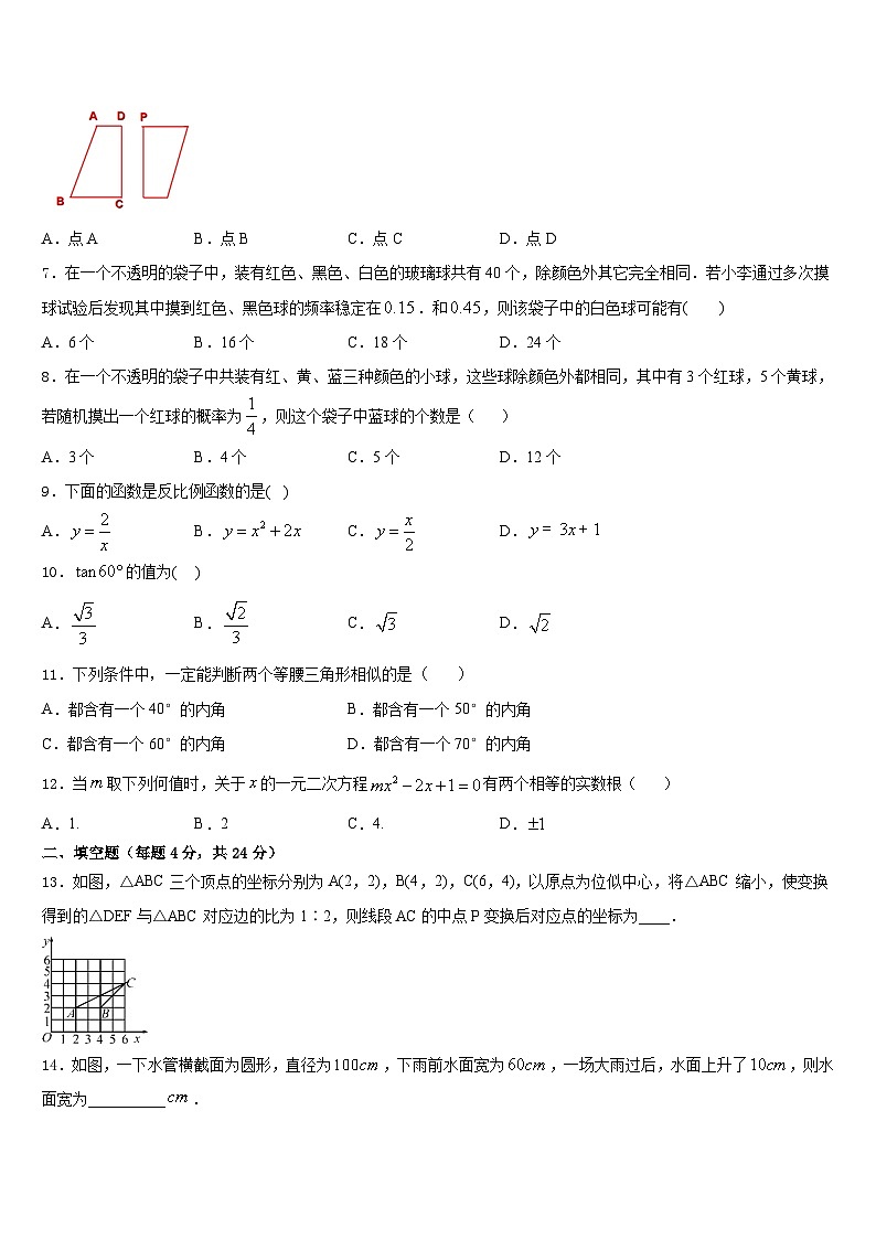 2023-2024学年山东省莱芜市名校九年级数学第一学期期末调研试题含答案第2页