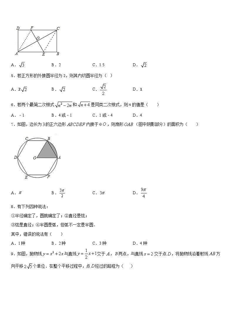 2023-2024学年山东省郯城县红花镇初级中学九年级数学第一学期期末经典模拟试题含答案第2页