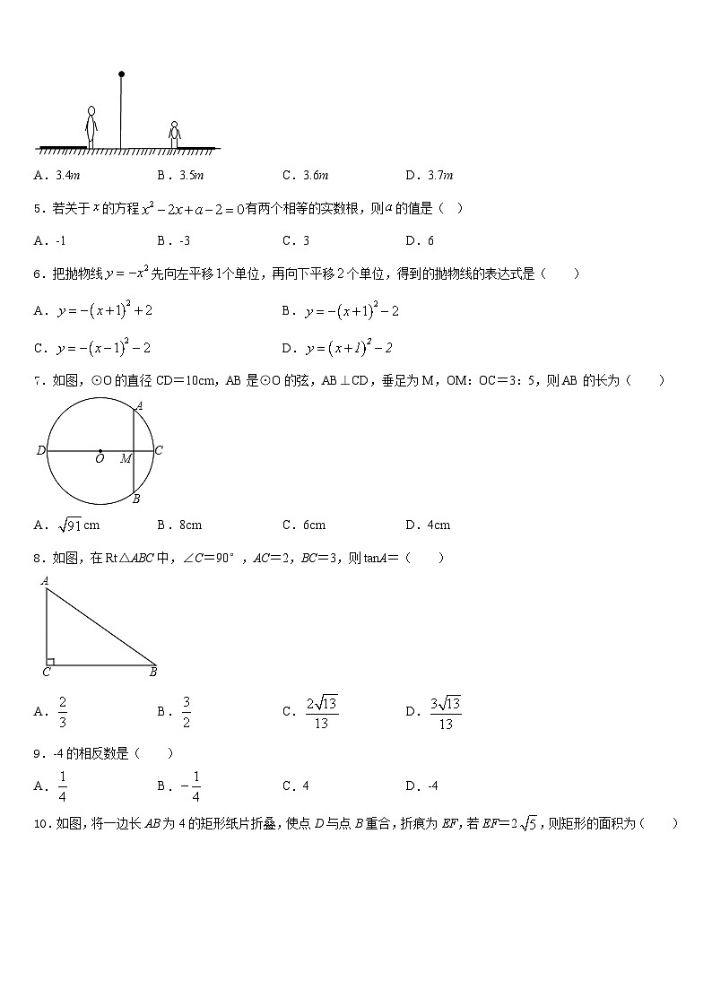 2023-2024学年广东深圳市莲花中学九年级数学第一学期期末教学质量检测模拟试题含答案02