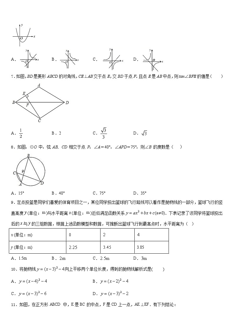 2023-2024学年广东省深圳市龙岗区大鹏新区华侨中学数学九年级第一学期期末质量检测试题含答案第2页