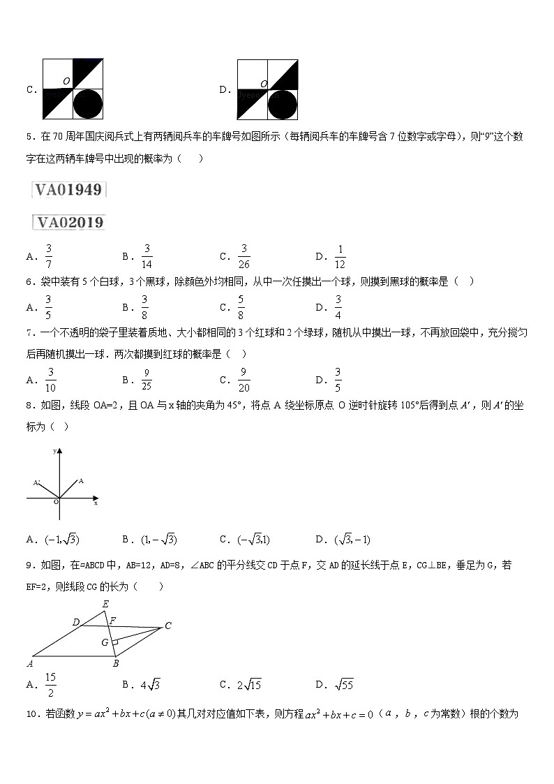 2023-2024学年广东省深圳外国语学校九上数学期末考试模拟试题含答案02