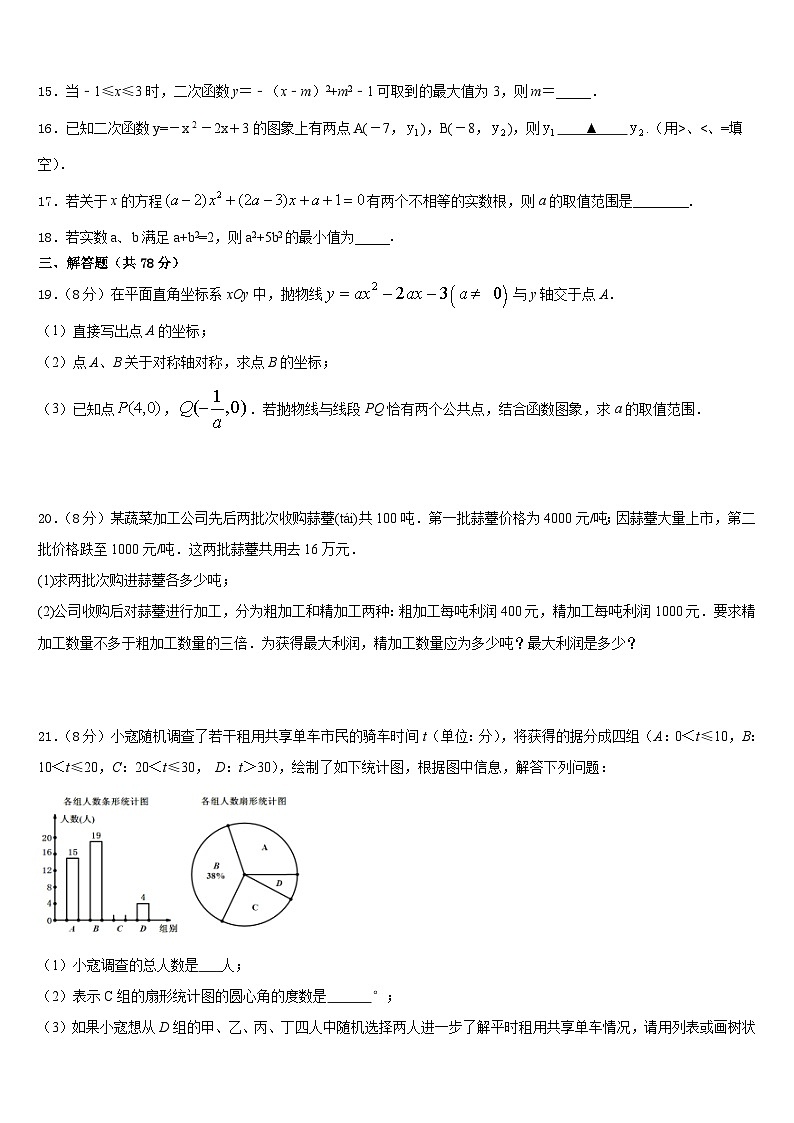 2023-2024学年新疆维吾尔自治区轮台县第二中学九年级数学第一学期期末达标检测试题含答案第3页