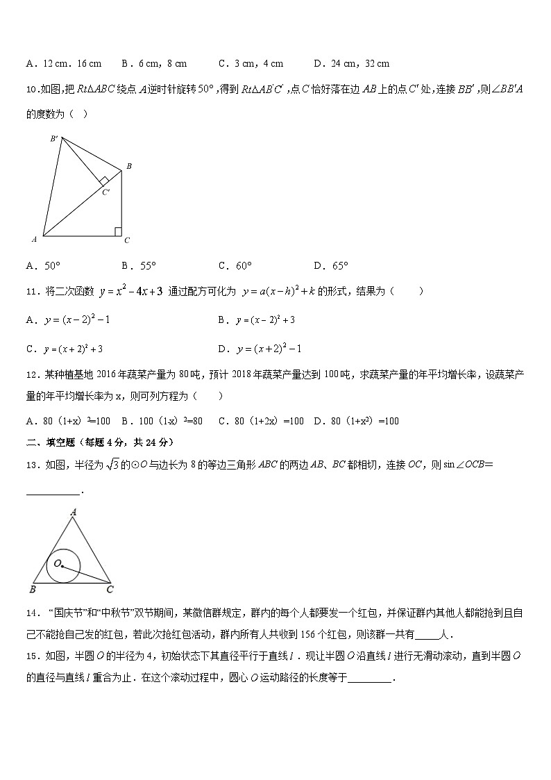 2023-2024学年江苏无锡市锡中学实验学校数学九年级第一学期期末质量跟踪监视模拟试题含答案03