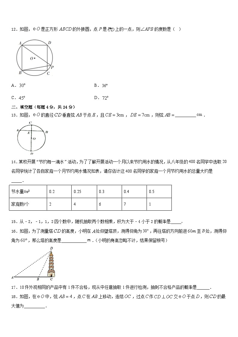 2023-2024学年昭通市重点中学数学九年级第一学期期末达标检测试题含答案第3页