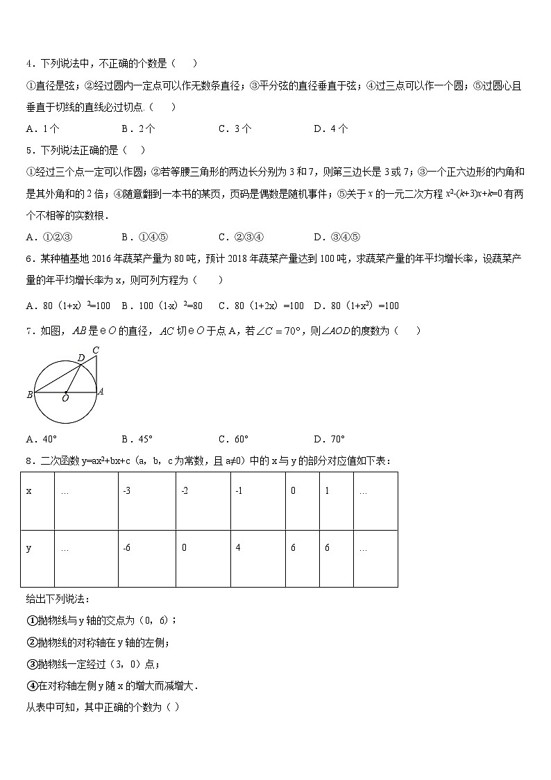 2023-2024学年江苏省无锡江阴市九上数学期末经典模拟试题含答案第2页
