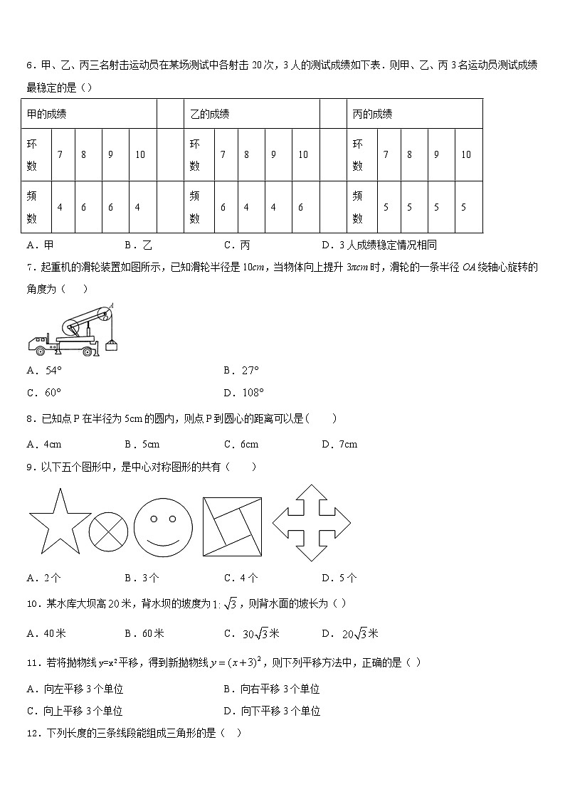2023-2024学年江苏省徐州市市区部分学校数学九年级第一学期期末综合测试模拟试题含答案第2页
