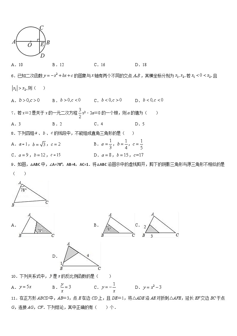 2023-2024学年江苏省徐州市邳州市运河中学数学九上期末经典试题含答案02