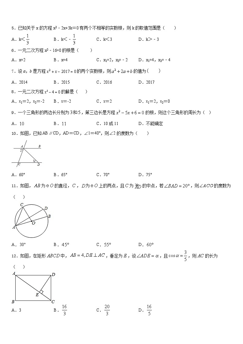 2023-2024学年江苏省江都区黄思中学苏科版数学九年级第一学期期末复习检测模拟试题含答案02