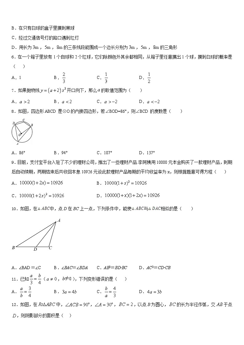 2023-2024学年四川省南充市南部县数学九年级第一学期期末学业水平测试模拟试题含答案02