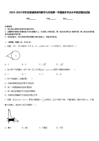 2023-2024学年安徽省滁州市数学九年级第一学期期末学业水平测试模拟试题含答案