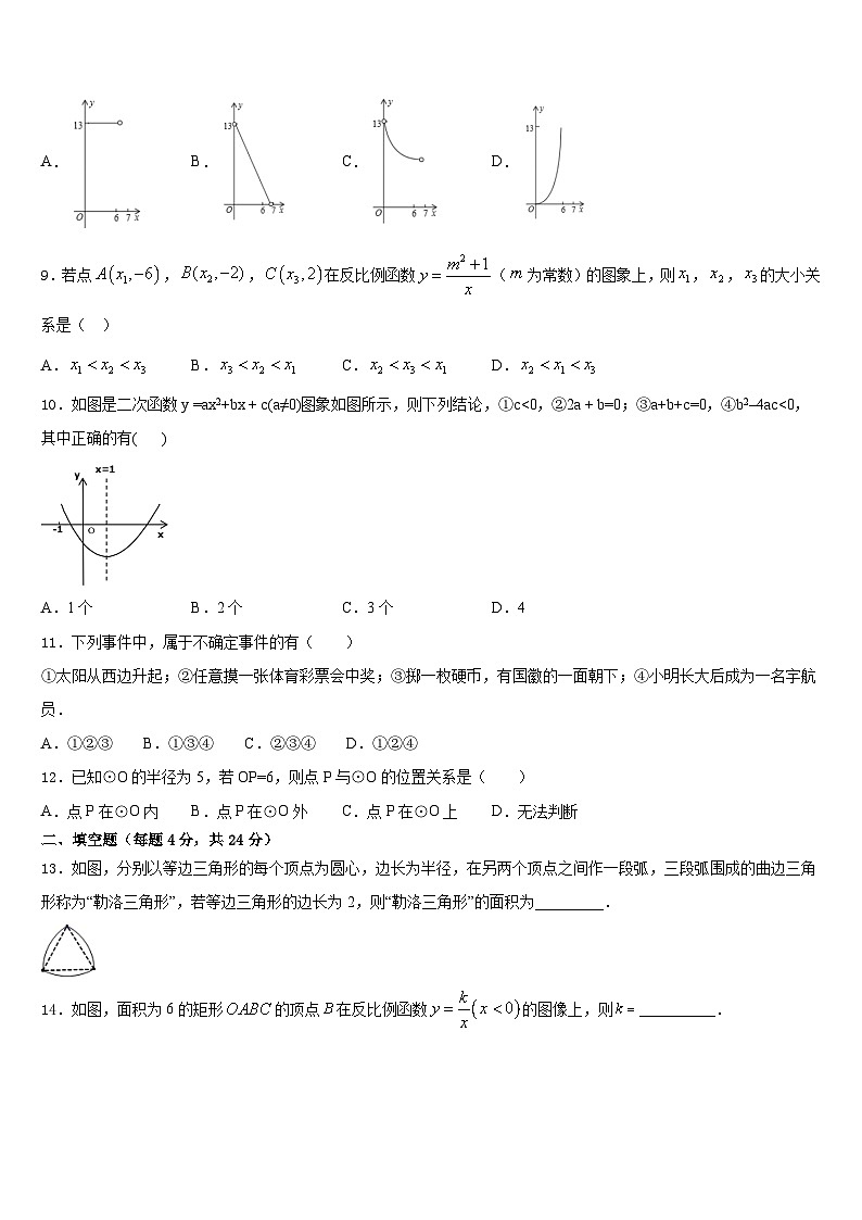 2023-2024学年江苏省泰州市泰兴市九上数学期末学业水平测试模拟试题含答案03