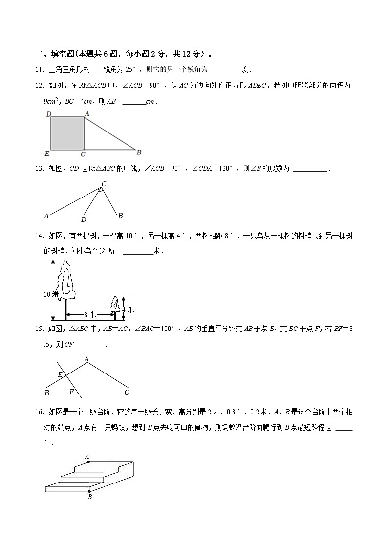 专题18 直角三角形过关检测-备战2024年中考数学一轮复习考点帮（全国通用）（考试版）第3页