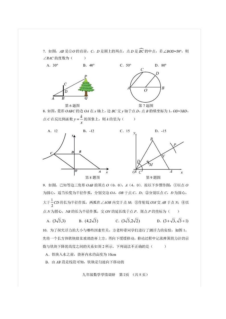 河南省郑州市郑东新区2023—-2024学年九年级上学期期末数学试卷第2页