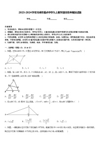 2023-2024学年沧州市重点中学九上数学期末统考模拟试题含答案