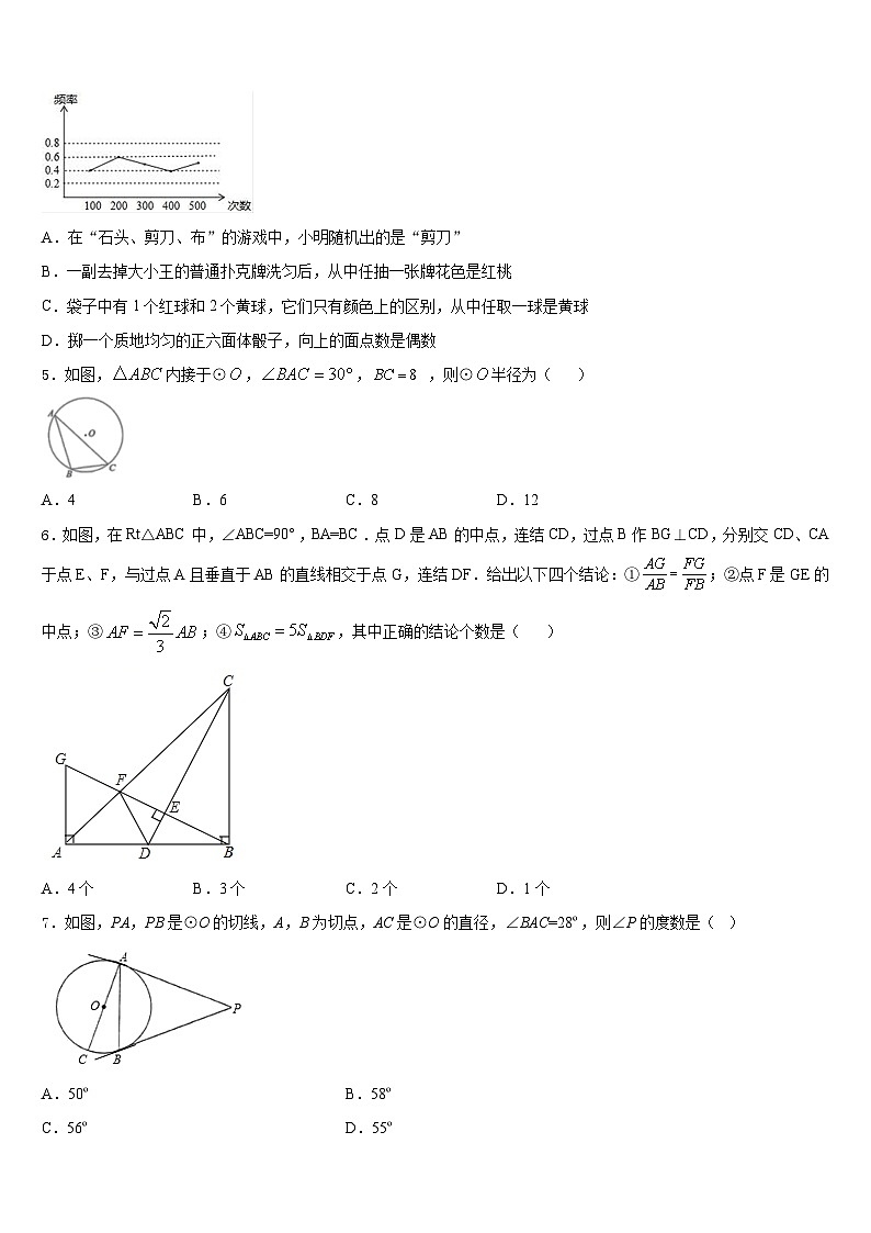 2023-2024学年河南省郑州市第一中学九年级数学第一学期期末质量检测模拟试题含答案02