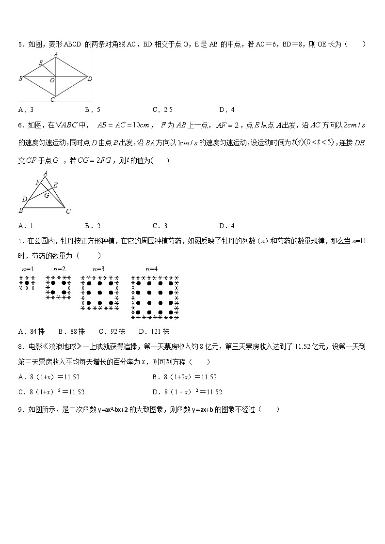 2023-2024学年浙江省宁波市名校九年级数学第一学期期末学业质量监测试题含答案第2页