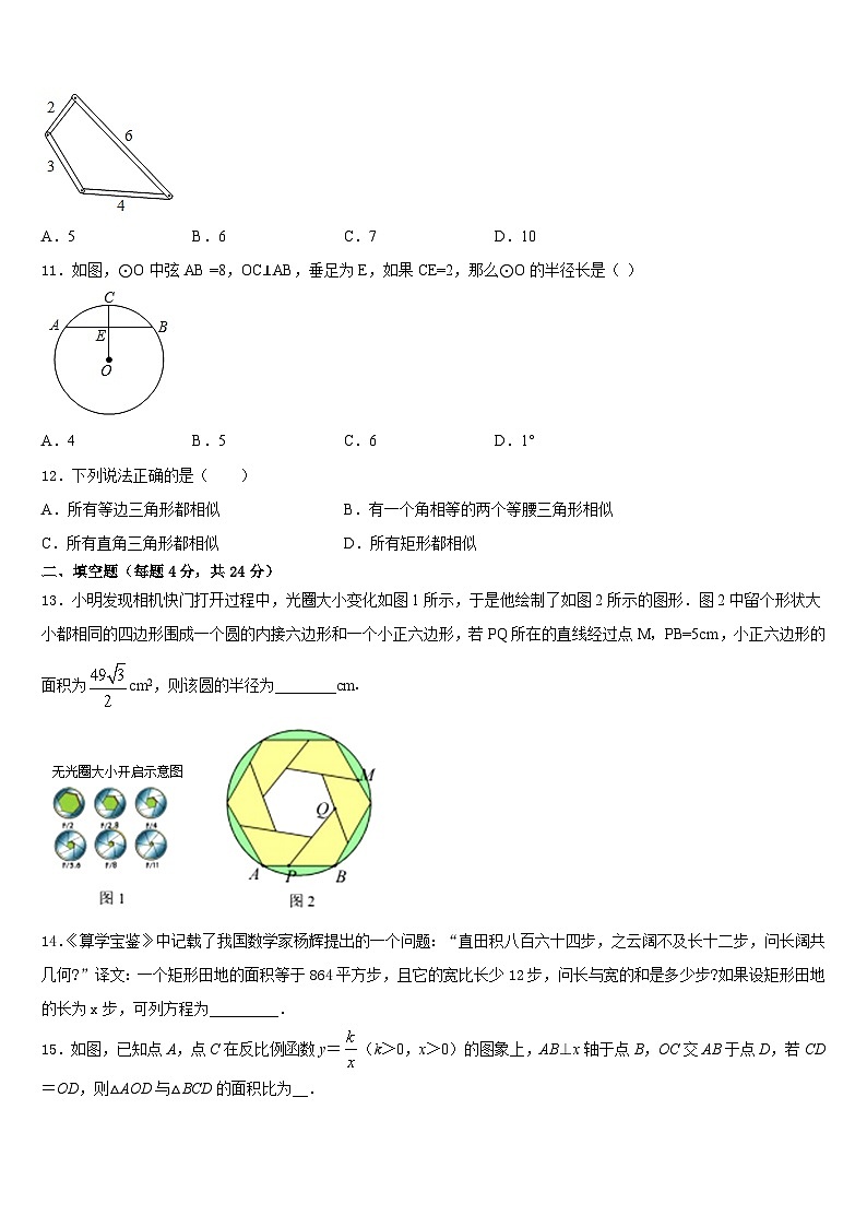 2023-2024学年浙江省宁波市海曙区九年级数学第一学期期末考试模拟试题含答案03