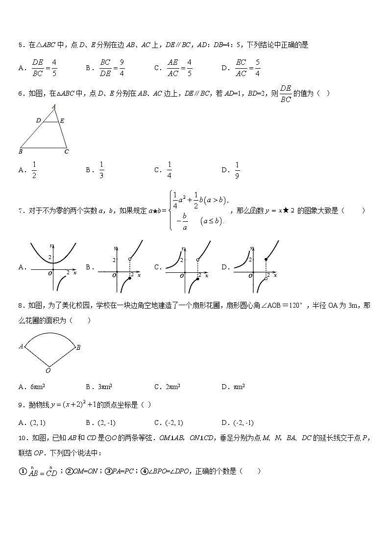 2023-2024学年湖南省张家界市铄武学校九年级数学第一学期期末复习检测模拟试题含答案第2页
