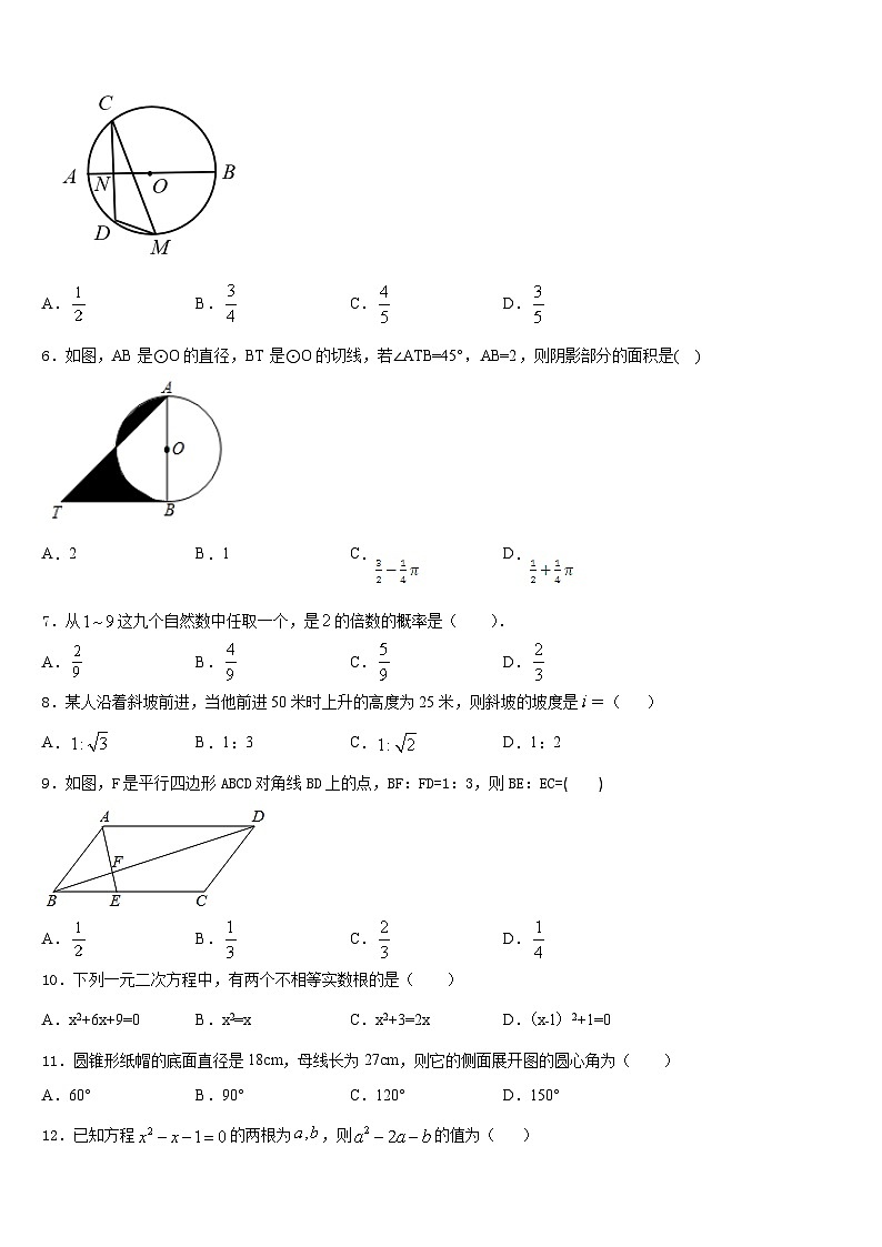 2023-2024学年滨州市重点中学数学九年级第一学期期末学业质量监测试题含答案第2页