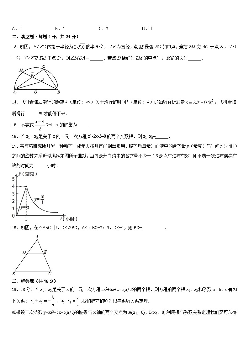 2023-2024学年滨州市重点中学数学九年级第一学期期末学业质量监测试题含答案第3页