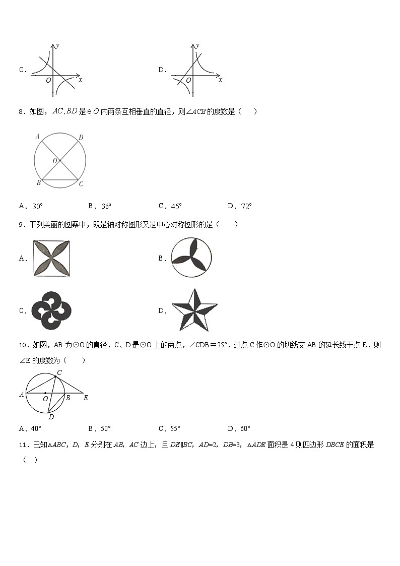 2023-2024学年湖南长沙市湖南师大附中集团数学九年级第一学期期末经典模拟试题含答案第3页
