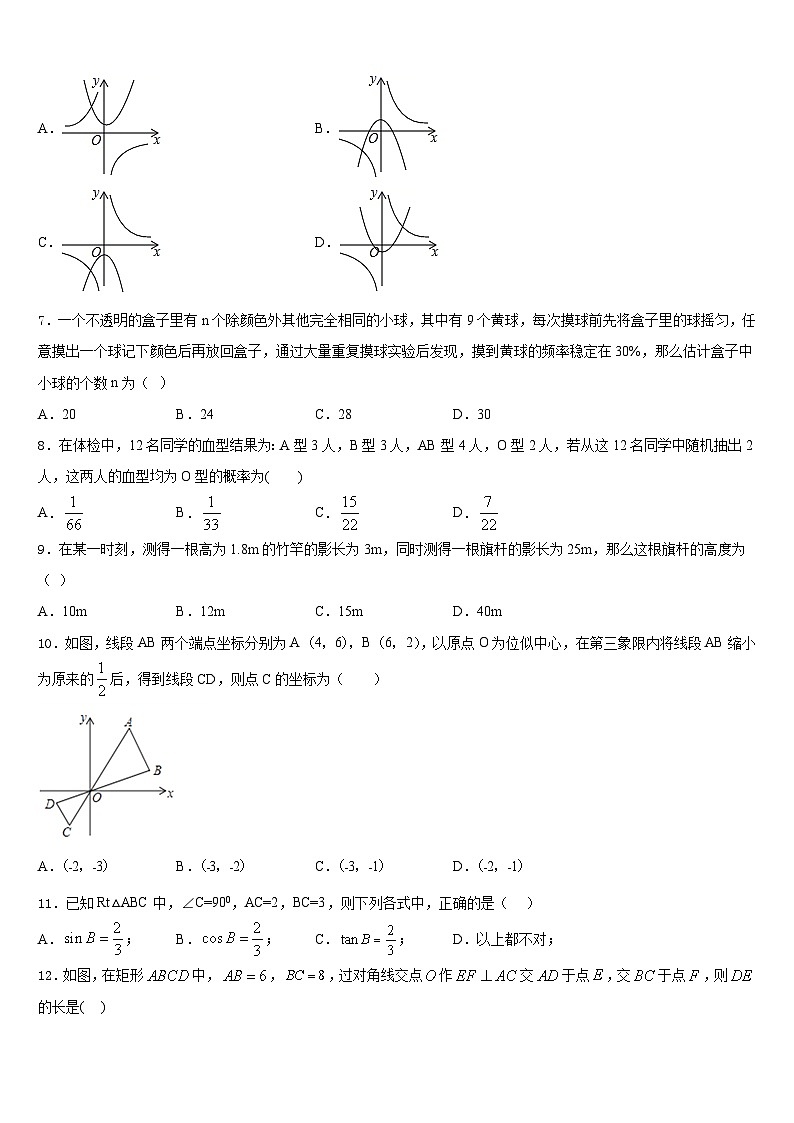 云南省昆明市十县2023-2024学年九上数学期末达标检测试题含答案第2页