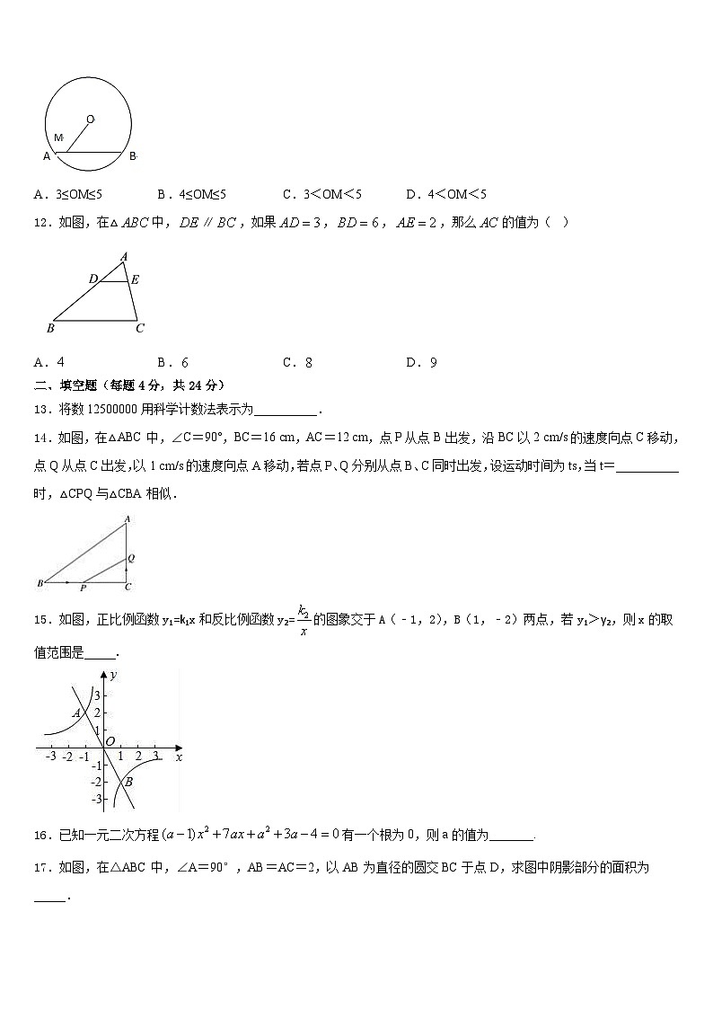 上海市浦东新区建平香梅中学2023-2024学年数学九上期末达标检测模拟试题含答案03