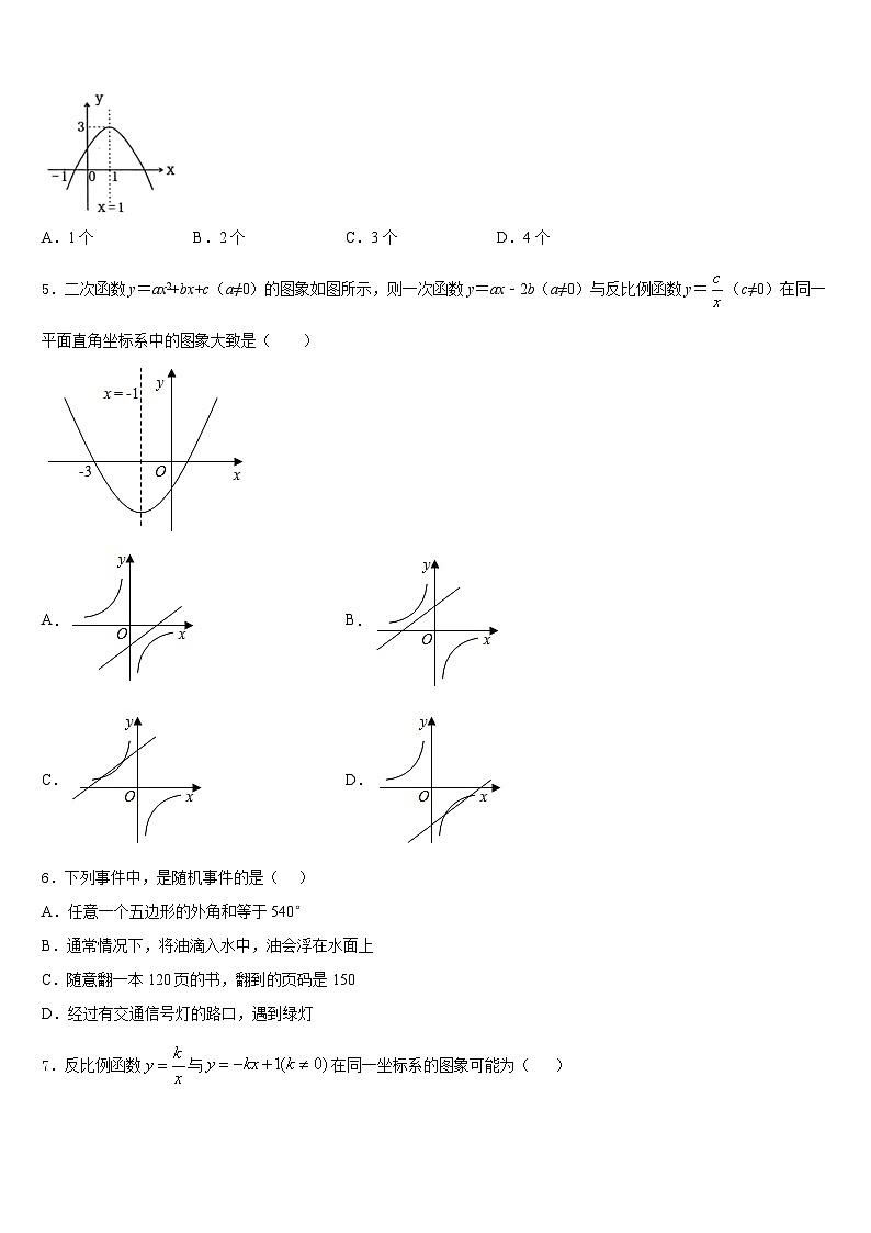2023-2024学年黑龙江省鹤岗市绥滨县九上数学期末经典模拟试题含答案第2页