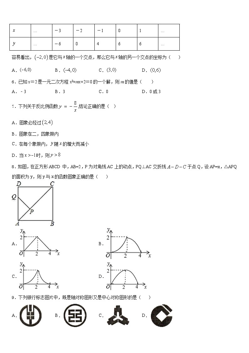 内蒙古呼和浩特市赛罕区2023-2024学年数学九上期末学业质量监测试题含答案第2页
