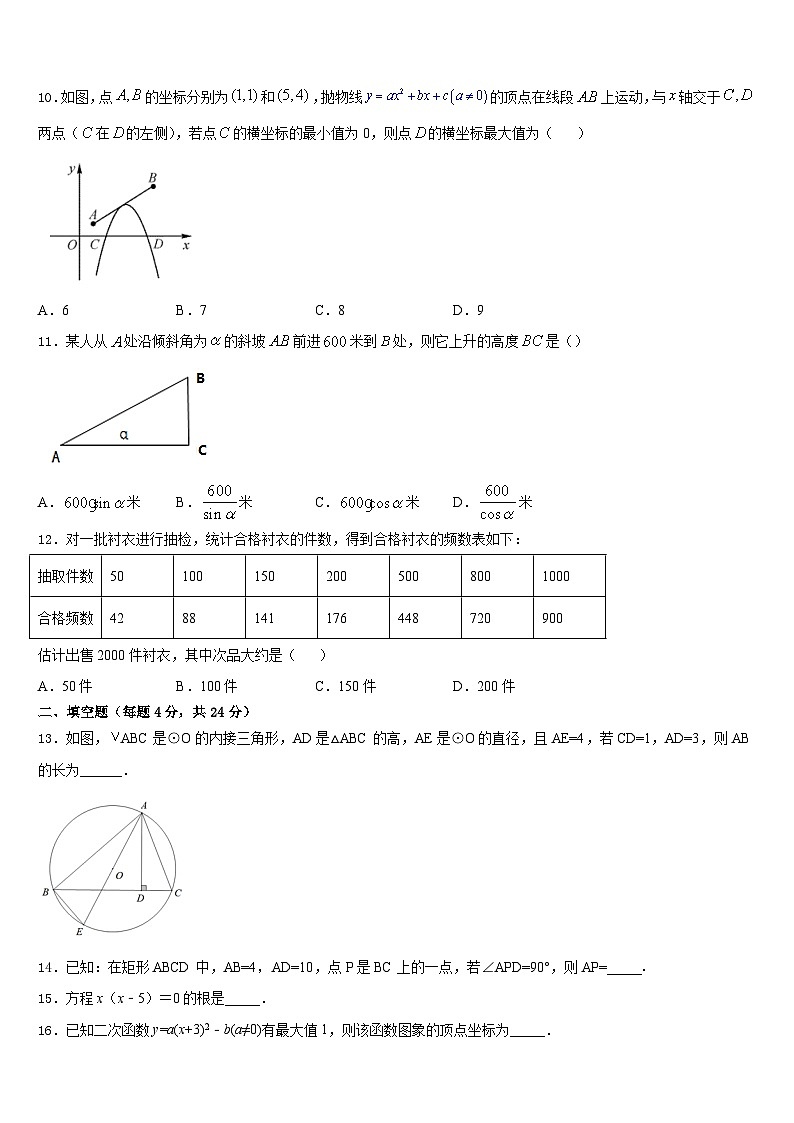内蒙古呼和浩特市赛罕区2023-2024学年数学九上期末学业质量监测试题含答案第3页