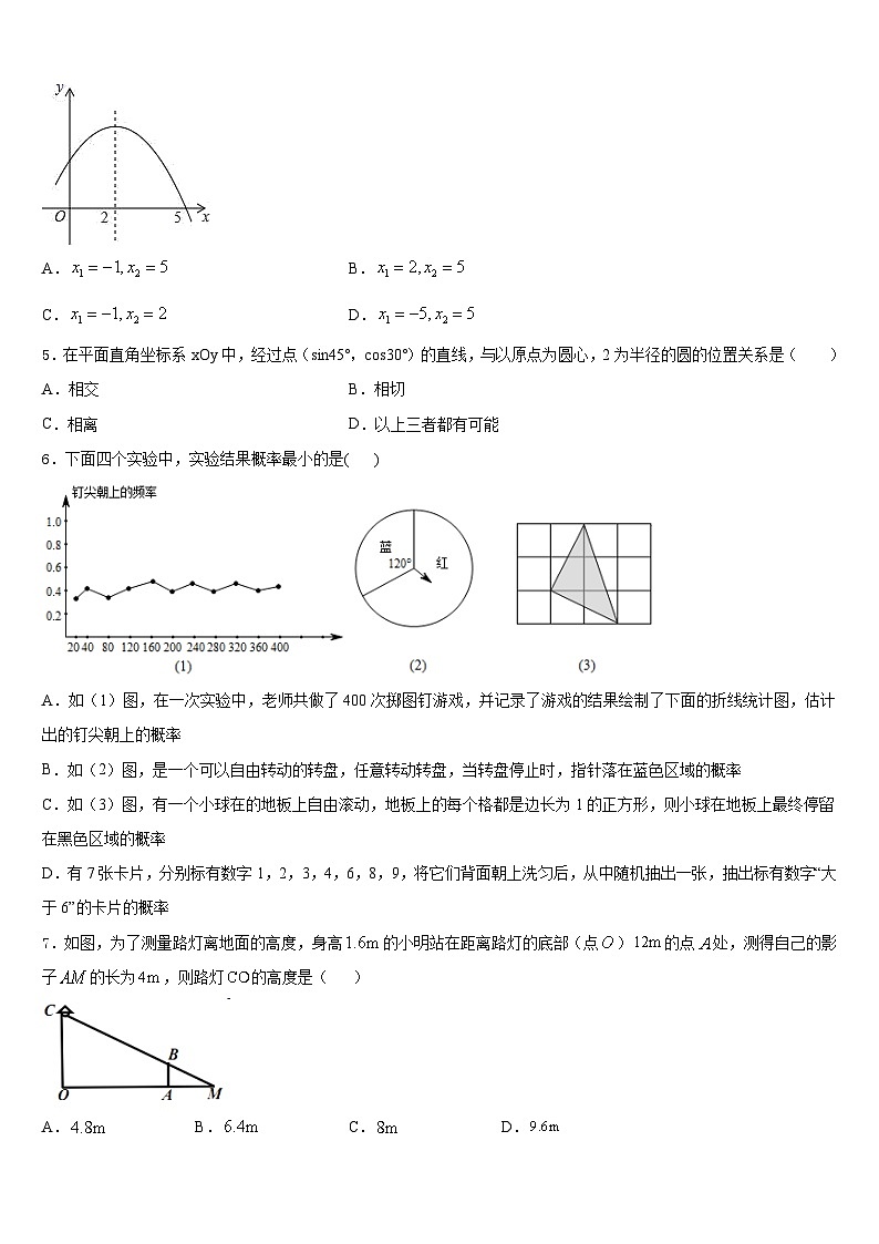 吉林省松原宁江区五校联考2023-2024学年数学九年级第一学期期末质量检测试题含答案第2页