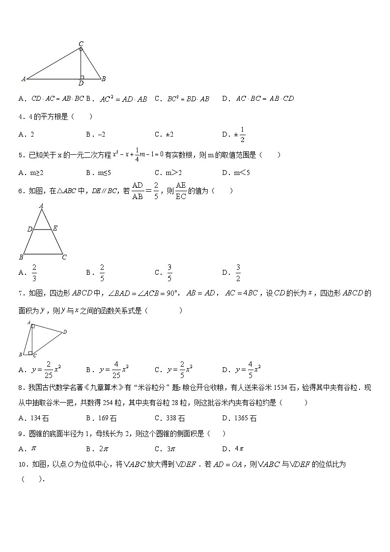 天津市河西区梅江中学2023-2024学年九年级数学第一学期期末联考模拟试题含答案第2页