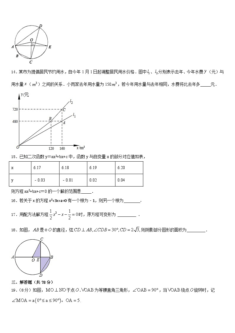 天津市和平区汇文中学2023-2024学年数学九上期末复习检测试题含答案第3页