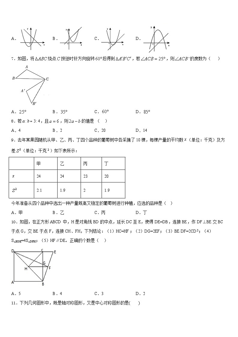 安徽省蚌埠市禹会区2023-2024学年数学九上期末质量跟踪监视模拟试题含答案02