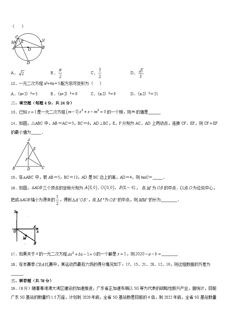安徽省无为县联考2023-2024学年九年级数学第一学期期末监测试题含答案03