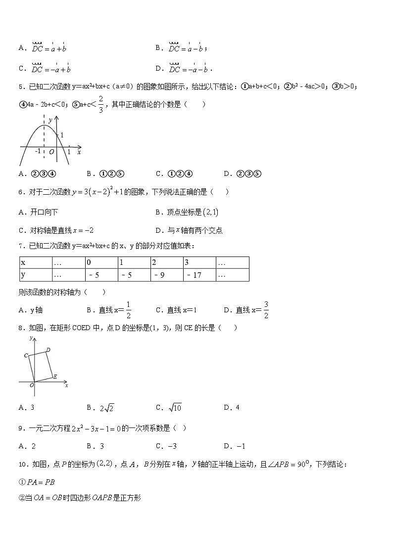 山东省东营市胜利第一中学2023-2024学年九年级数学第一学期期末考试模拟试题含答案第2页