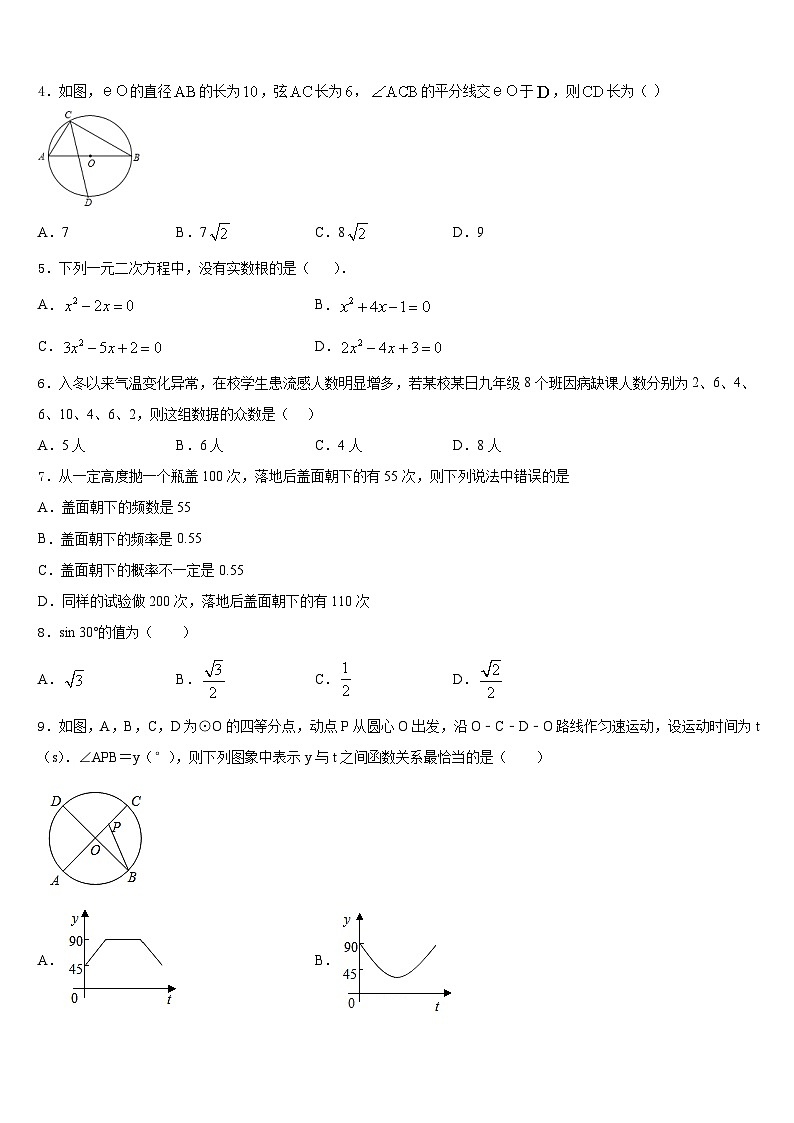山西省兴县交楼申中学2023-2024学年九上数学期末质量跟踪监视模拟试题含答案第2页