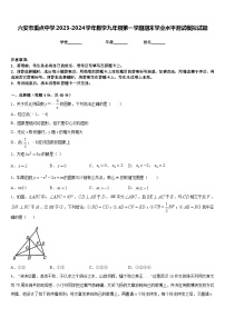 六安市重点中学2023-2024学年数学九年级第一学期期末学业水平测试模拟试题含答案