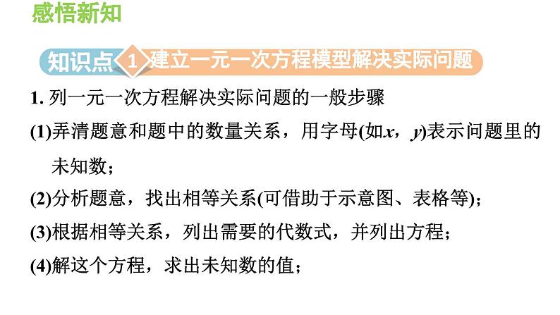 3.2.1 列一元一次方程解实际问题的一般方法 沪科版数学七年级上册导学课件03