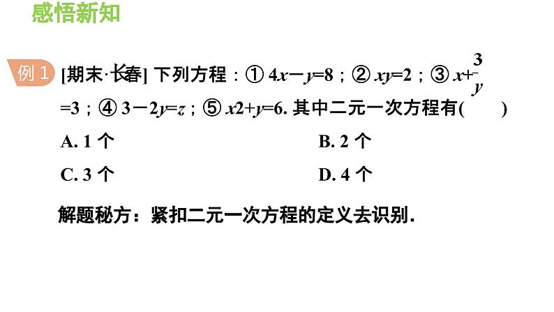 3.3.1 二元一次方程 沪科版数学七年级上册导学课件第5页