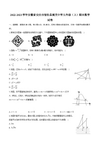 2022-2023学年安徽省安庆市宿松县城关中学九年级（上）期末数学试卷（含解析）